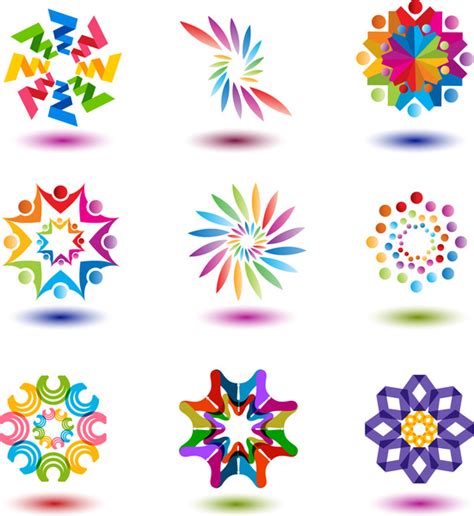 Colorful abstract shape for logo design Vectors graphic art designs in editable .ai .eps .svg ...