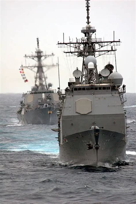 Ticonderoga Class Guided Missile Cruiser United States Us Navy Cg