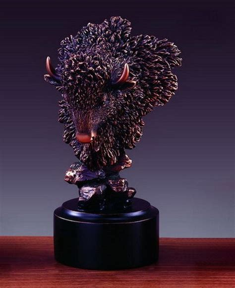 Buffalo Head Bust Sculpture 7.5" High | Statue.com