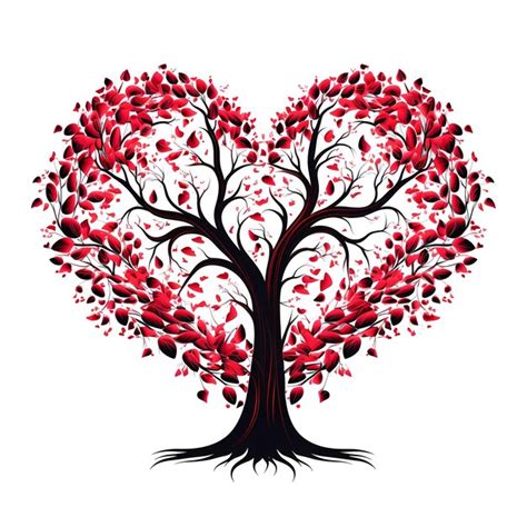 Heart Shaped Tree Drawing