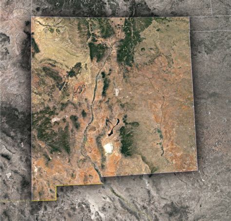 Satellite Map of New Mexico - WhiteClouds