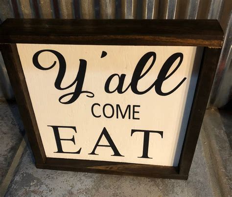 Y All Come Eat Framed Sign Farmhouse Decor Kitchen Sign Decor