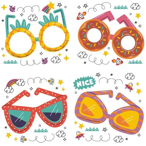 Colecci N De Pegatinas De Gafas Doodle Vector Gratis