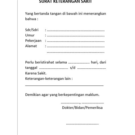 Surat Sakit Dokter Jakarta Perumperindo Co Id