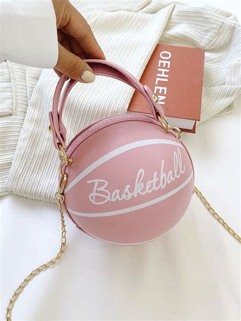 Olivia Mark Letter Graphic Chain Sphere Bag Women Satchels Bags