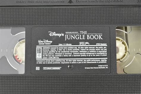 Disneys The Jungle Book VHS 1995 Rudyard Kipling VHS Tapes