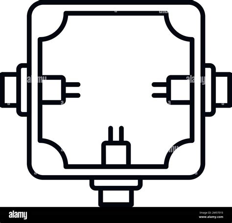 Danger Junction Box Icon Outline Vector Electric Switch Control