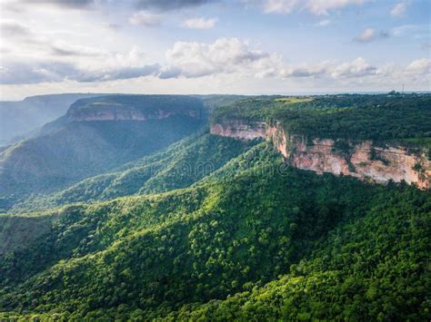 Aerial Landscape Of Chapada Dos Guimar Es National Park During Summer