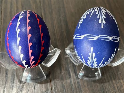 Slovakian Hand Painted Easter Eggs Set Of 2 Etsy