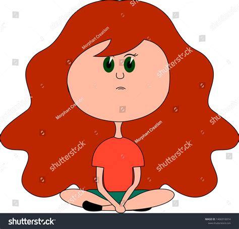 Girl Long Red Hair Illustration Vector Stock Vector Royalty Free