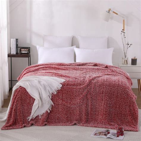 Mainstays Lightweight Sherpa Blanket X Full Queen Size Red