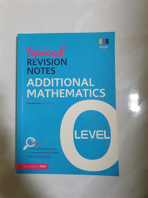 O Level Additional Mathematics Topical Revision Notes Hobbies And Toys Books And Magazines