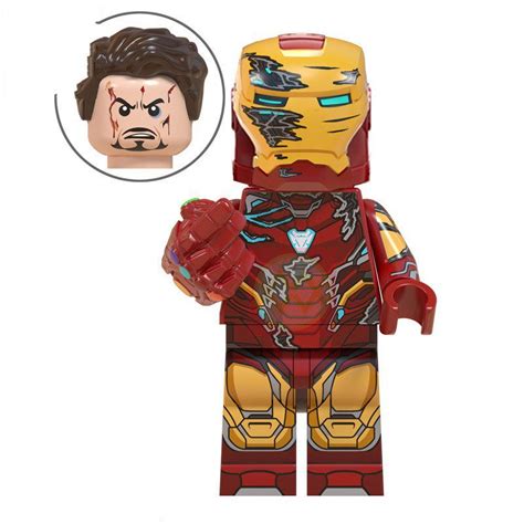 Iron Man Fighting Avengers Endgame Super Hero Lego Minifigure Toy