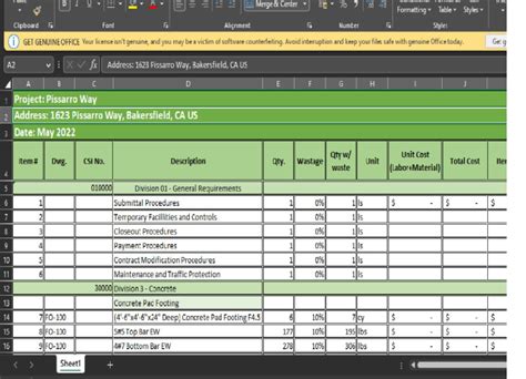 Construction Estimate Cost Estimation Material Take Off Quantity