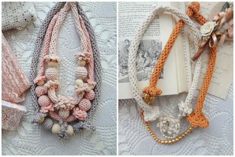 Crochet Pattern Crocheted Tube Necklaces Crocheted Etsy