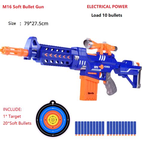 [Grey's World] M16 Blaster Nerf Gun, Soft Bullet Nerf Gun, Electric ...