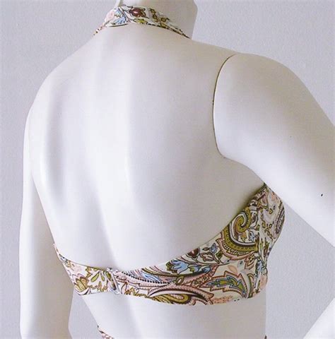 High Waisted Bikini Bottom And Retro Bandeau Top In Regency Etsy