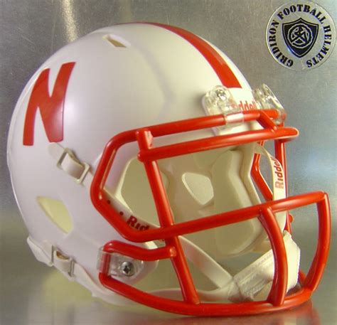 Nebraska Corn Huskers Riddell speed mini helmet shell with white chin strap