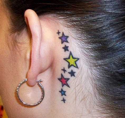 Stars Tattoos Behind Ear Tattoos Designs Fashions Feel Tips And Body Care