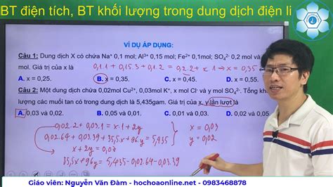 Bài Toán áp Dụng định Luật Bảo Toàn điện Tích Bảo Toàn Khối Lượng