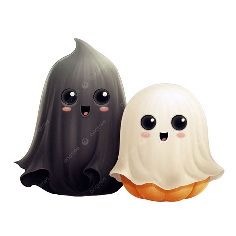 Cute White Halloween Ghost With Black Cat Cat Kitten Black Cat PNG