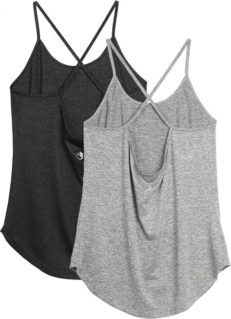 Icyzone Workout Tank Tops For Women Athletic Yoga Tops Open Back Strappy Running