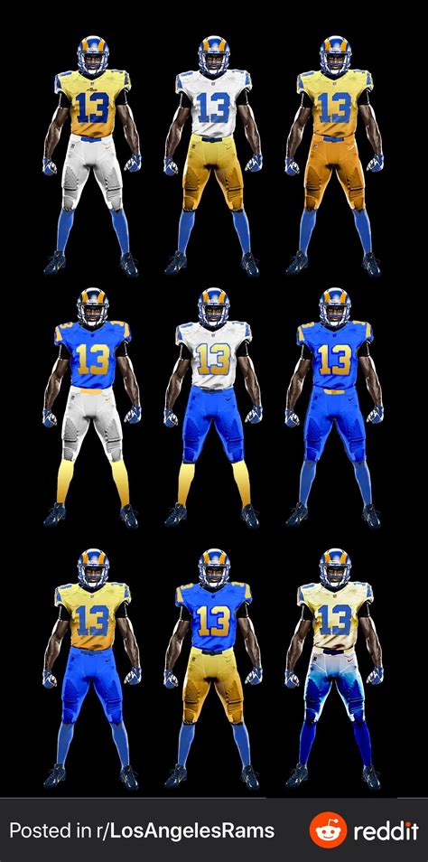 Colors revealed. Let's talk uniforms. : r/LosAngelesRams