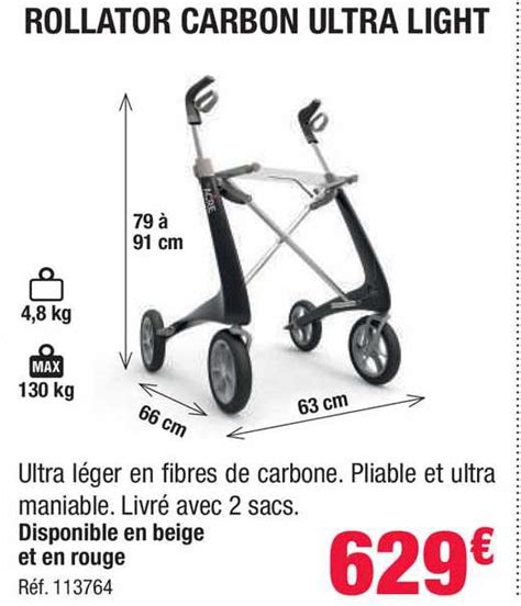 Promo Rollator Carbon Ultra Light Chez Bastide ICatalogue Fr