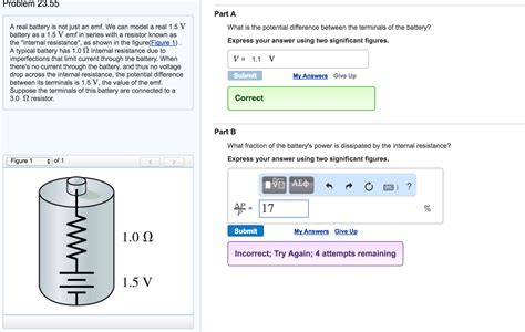 Solved A Real Battery Is Not Just An Emf We Can Model A Chegg