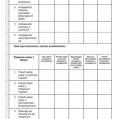 Diagnoza Z Zakresu Umiej Tno Ci Spo Ecznych Arkusz Obserwacji