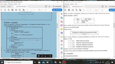 Correction Bac Informatique Th Orique Pour Bac Scientifique Youtube