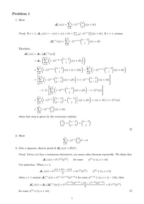 A1 Assignment 1 Problem 1 Show ∆s Z X ∑ S I −1 S−i S I Z X Ih Proof If S 1