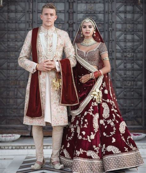 Red Lehenga Matching Sherwani Dresses Images 2022