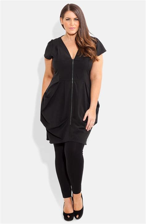 City Chic Front Zip Pleat Tunic Plus Size Nordstrom