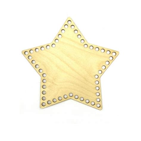 Plywood Crochet Base Star 21cm Lovely Cottons Uk