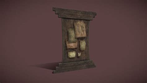 Worn Medieval Notice Board 3d Model Medieval Model