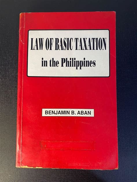 Law Of Basic Taxation In The Philippines Aban 1994 PGAI Hobbies