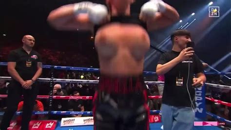 Womens Boxer Flashes The Crowd After Her First Win