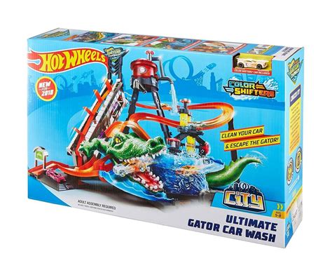Игрален комплект Алигатор Hot Wheels автомивка за промяна на цвета с количка асортимент КОМСЕД