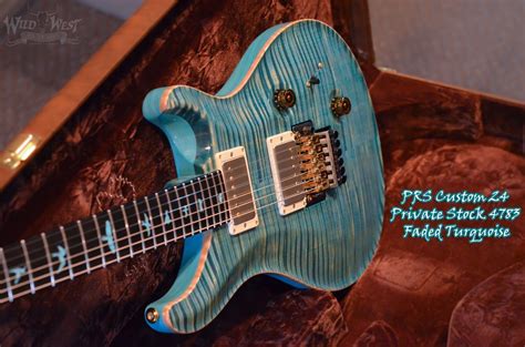 Prs Custom 24 Floyd Private Stock 4783 Faded Turquoise Wildwestguitars