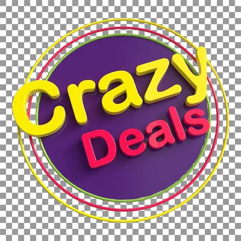 Crazy Deals Renderização De Rótulo De Oferta 3d Psd Premium