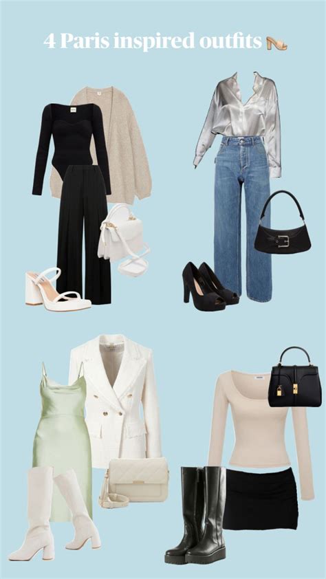 4 Paris Inspired Outfits 👡 Paris Parisaesthetic Outfit Outfitinspo