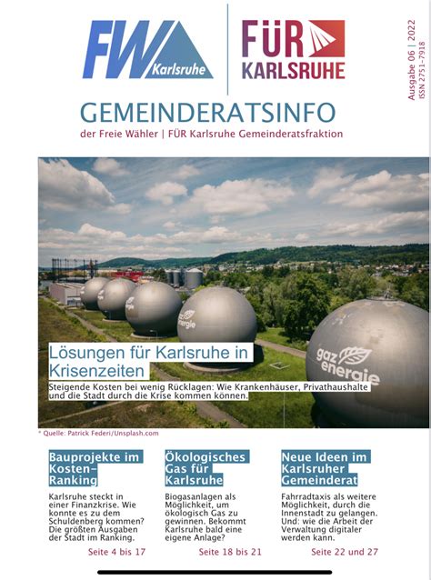 Eine Neue Gemeinderatsinfo Freie W Hler F R Karlsruhe Im