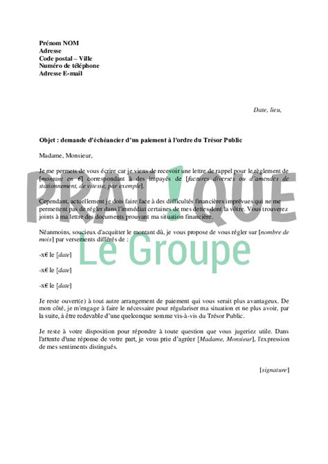 Lettre D Arrangement De Paiement