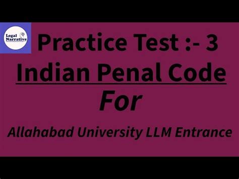 Mcqs Of Indian Penal Code Part Au Llm Entrance Exam Allahabad