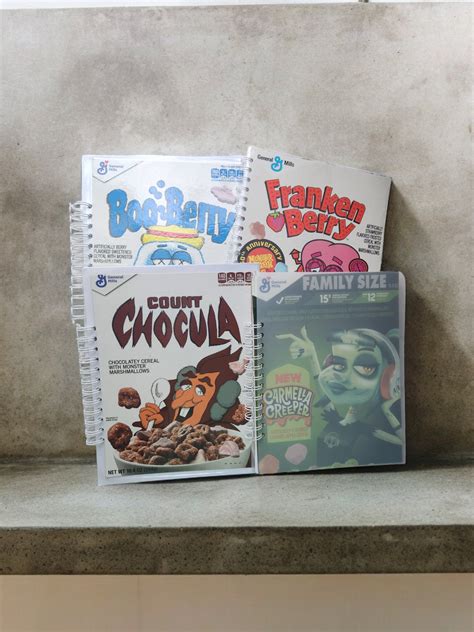 Upcycled Monster Cereal Box Notebooks Etsy