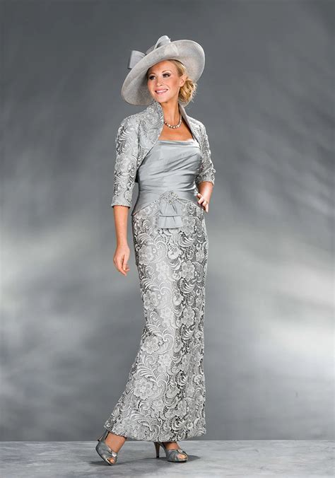 Sheath Long Lace Mother Of The Bride Dresses With Jacket Formal Gowns