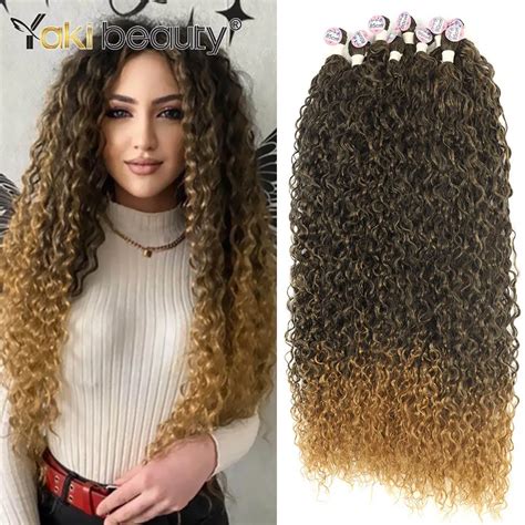 Sint Tico Kinky Cabelo Encaracolado Pacotes Onda De Gua Cabelo Weave