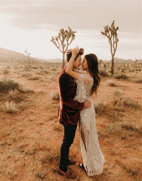 Desert Engagement Photos In Joshua Tree Desert Engagement Photos