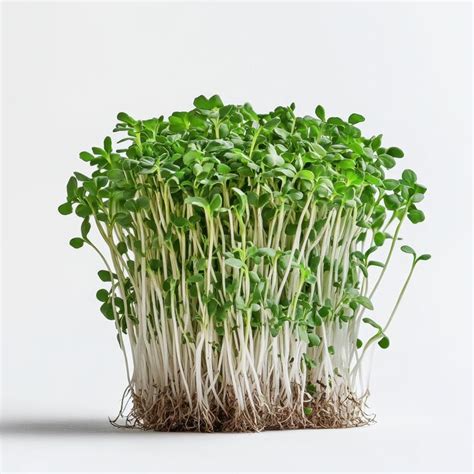 Cress Vegetable Isolated On Solid White Background Premium Ai